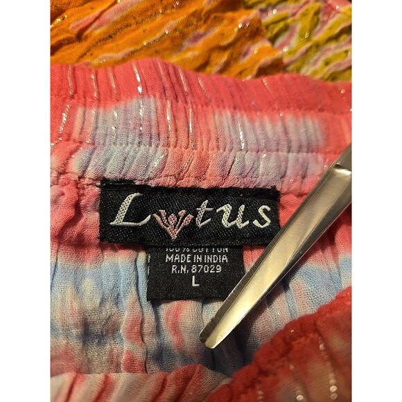 Lotus Boho Pink Shimmer Tye-dye Colorful Festival Cotton Skirt Size Large - Picture 11 of 12